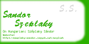 sandor szeplaky business card