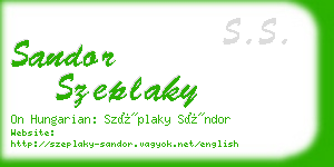 sandor szeplaky business card